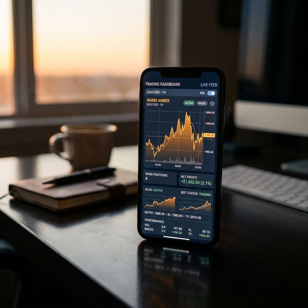 Interface web de la plateforme de trading crypto IA BaréMoiss sur mobile